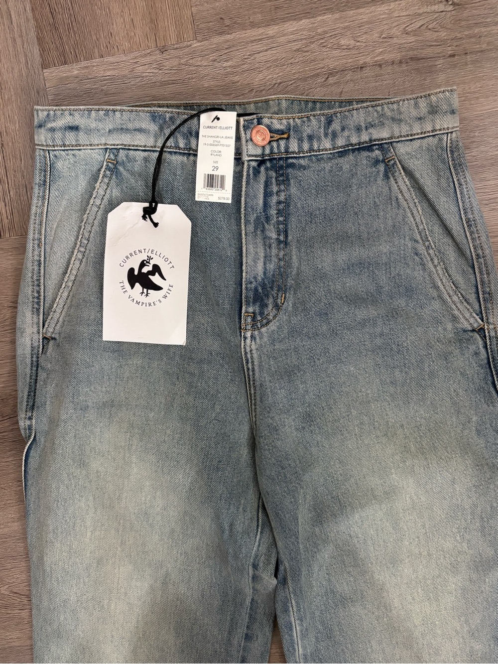 The Vampire’s Wife x Current/Elliott Light Blue Washed Trouser Jeans